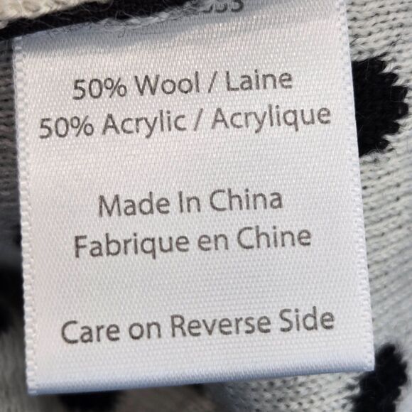 Icelandic Design Sweater Women XL Polka Dot Fair Isle Wool Blnd Half Zip pockets - Picture 10 of 11